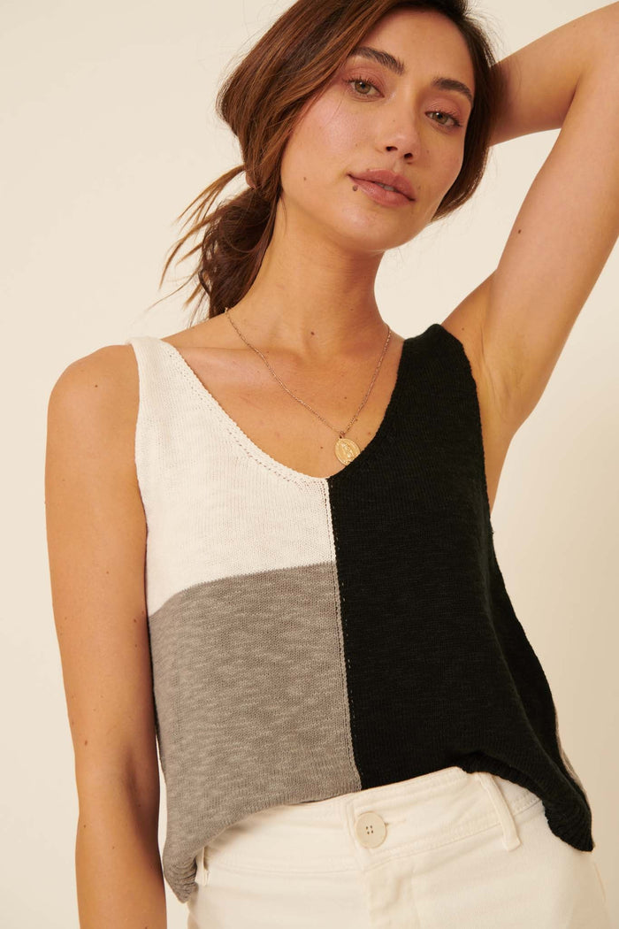 From the Block Colorblock Sweater Tank Top - ShopPromesa