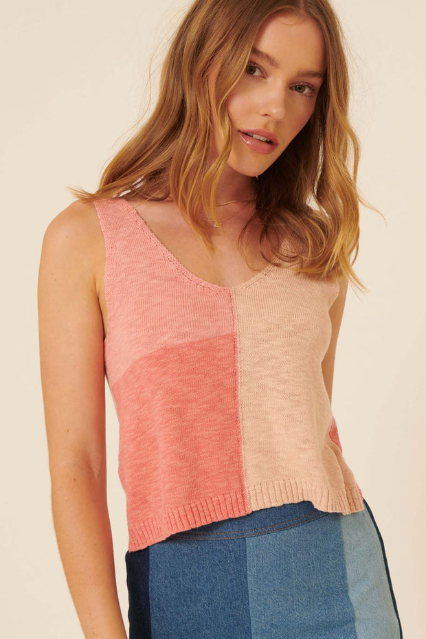 From the Block Colorblock Sweater Tank Top - ShopPromesa