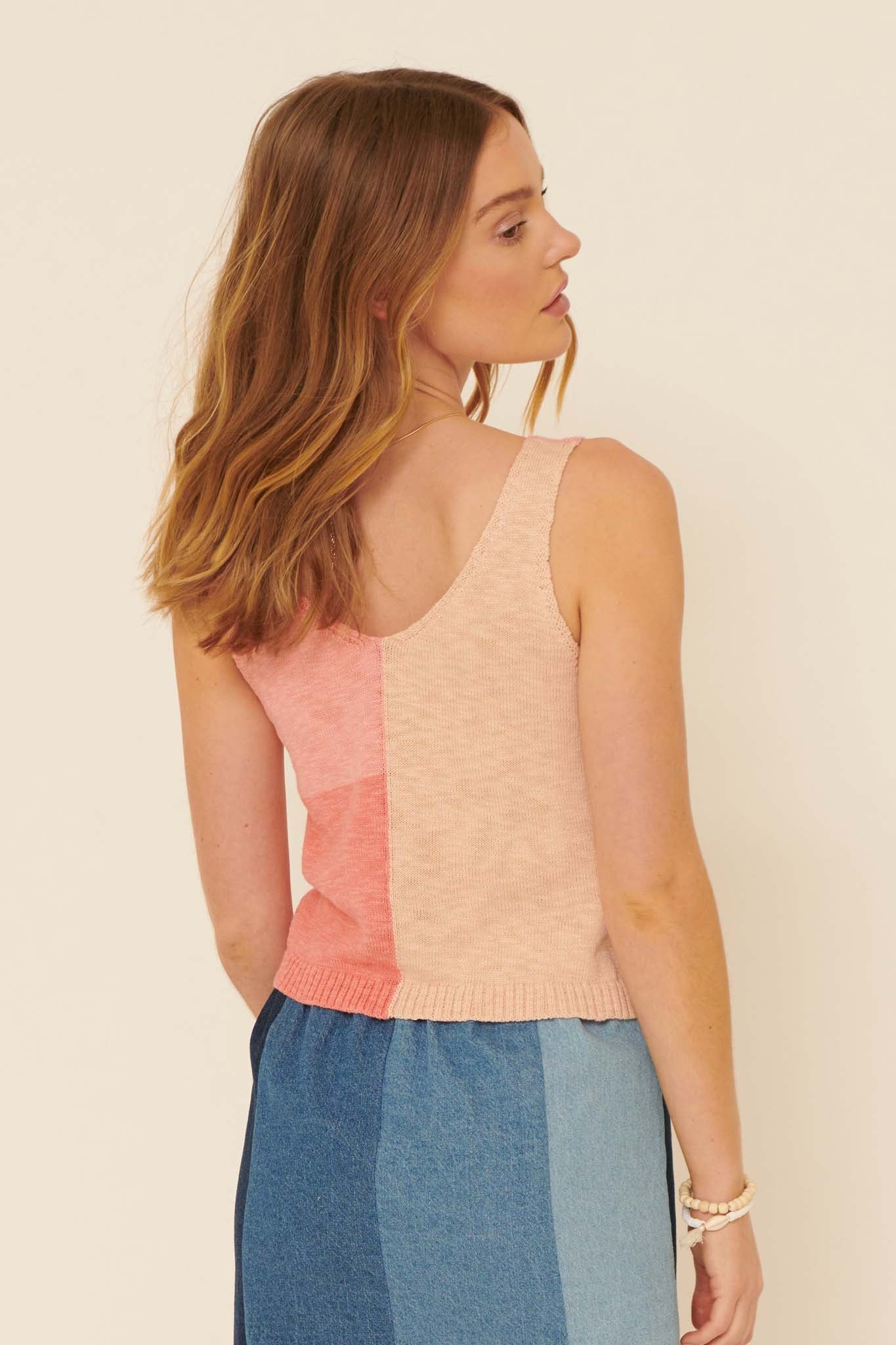 From the Block Colorblock Sweater Tank Top - ShopPromesa