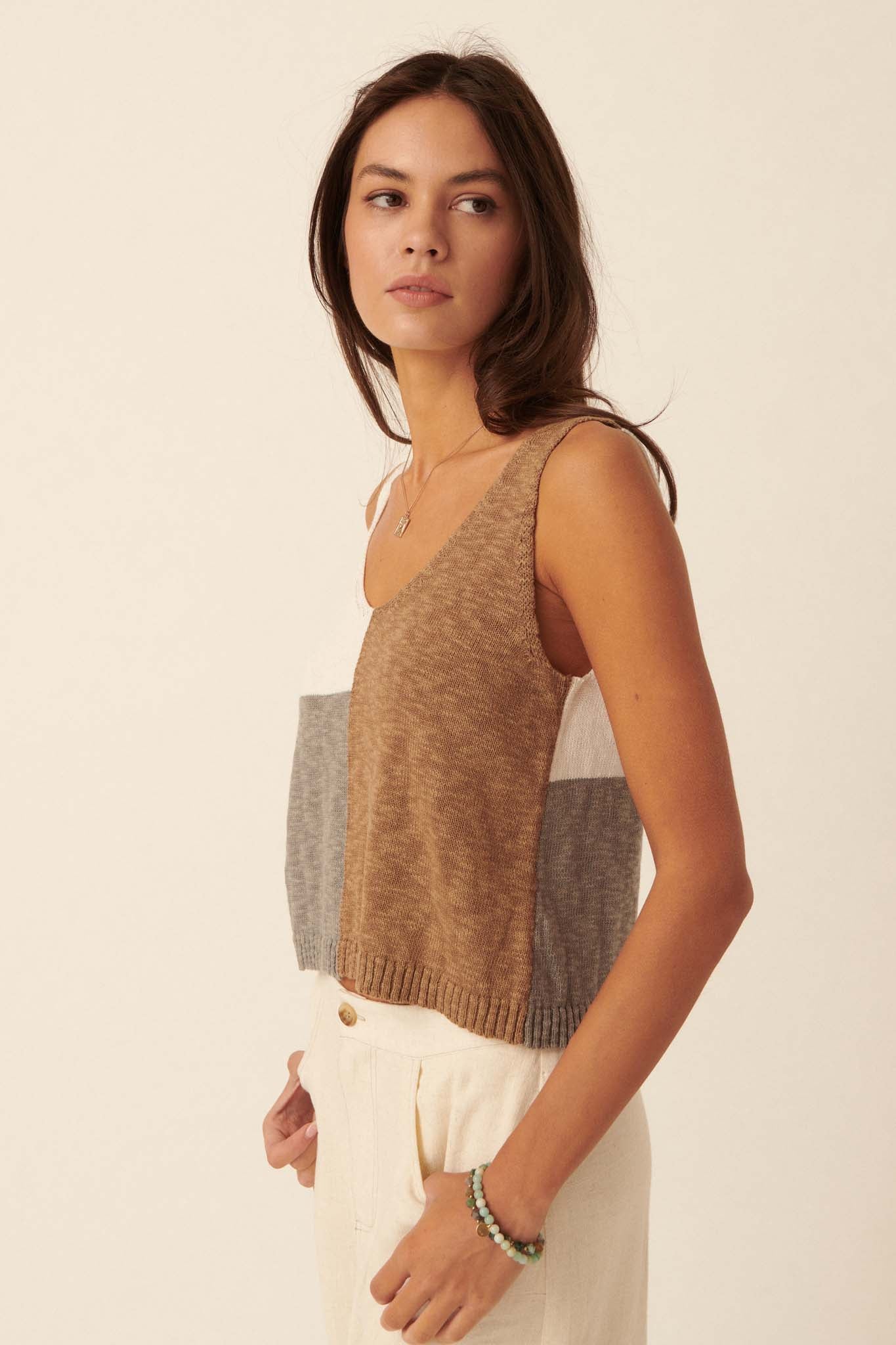 From the Block Colorblock Sweater Tank Top - ShopPromesa