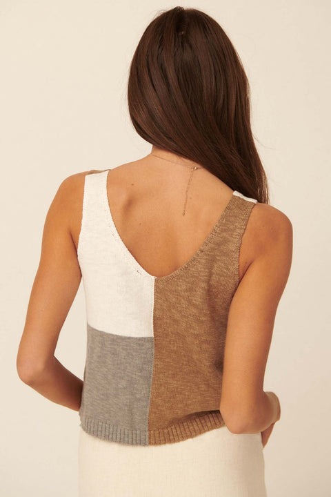 From the Block Colorblock Sweater Tank Top - ShopPromesa