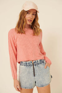 Sunset Drive Exposed-Seam Cropped Sweater - ShopPromesa