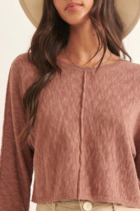 Sunset Drive Exposed-Seam Cropped Sweater - ShopPromesa