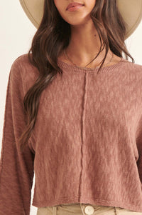 Sunset Drive Exposed-Seam Cropped Sweater - ShopPromesa