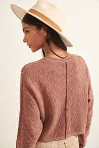 Sunset Drive Exposed-Seam Cropped Sweater - ShopPromesa