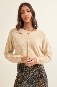 Sunset Drive Exposed-Seam Cropped Sweater - ShopPromesa