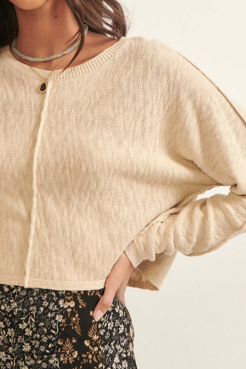 Sunset Drive Exposed-Seam Cropped Sweater - ShopPromesa