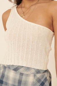 Keep Your Cool One-Shoulder Sweater Tank Top - ShopPromesa