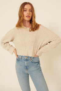 Keep Believing Cropped Confetti Sweater - ShopPromesa