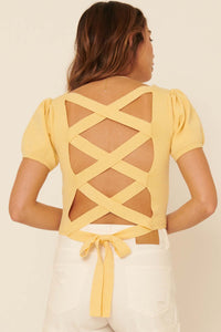 Better Than Ever Lattice-Back Cropped Sweater - ShopPromesa