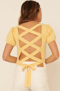 Better Than Ever Lattice-Back Cropped Sweater - ShopPromesa