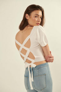 Better Than Ever Lattice-Back Cropped Sweater - ShopPromesa