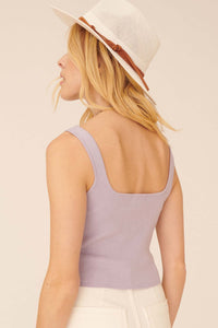 Take a Bow Rib-Knit Bow-Front Tank Top - ShopPromesa