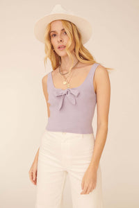 Take a Bow Rib-Knit Bow-Front Tank Top - ShopPromesa