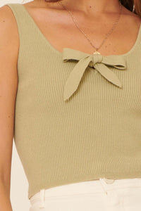 Take a Bow Rib-Knit Bow-Front Tank Top - ShopPromesa