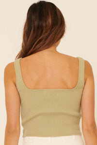 Take a Bow Rib-Knit Bow-Front Tank Top - ShopPromesa