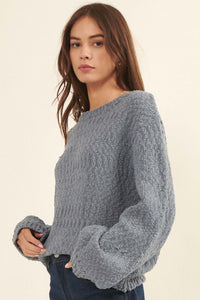 Peaceful Feeling Popcorn Knit Sweater - ShopPromesa