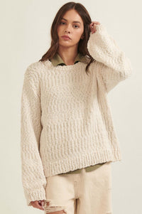 Peaceful Feeling Popcorn Knit Sweater - ShopPromesa