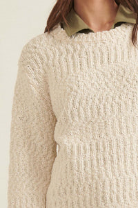 Peaceful Feeling Popcorn Knit Sweater - ShopPromesa