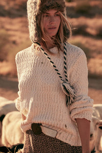 Peaceful Feeling Popcorn Knit Sweater - ShopPromesa