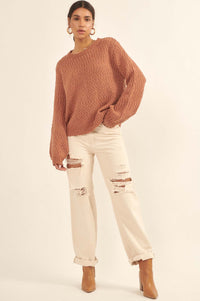 Peaceful Feeling Popcorn Knit Sweater - ShopPromesa