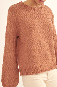 Peaceful Feeling Popcorn Knit Sweater - ShopPromesa