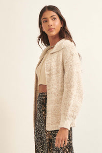 Quiet Calm Two-Tone Collared Cardigan - ShopPromesa