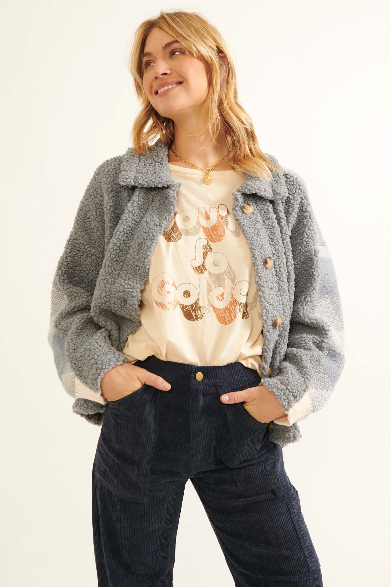 Mountain Mists Faux Shearling Sweater Jacket - ShopPromesa