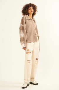 Mountain Mists Faux Shearling Sweater Jacket - ShopPromesa