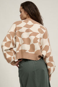 Queen's Row Abstract Checkerboard Sweater - ShopPromesa