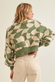 Queen's Row Abstract Checkerboard Sweater - ShopPromesa