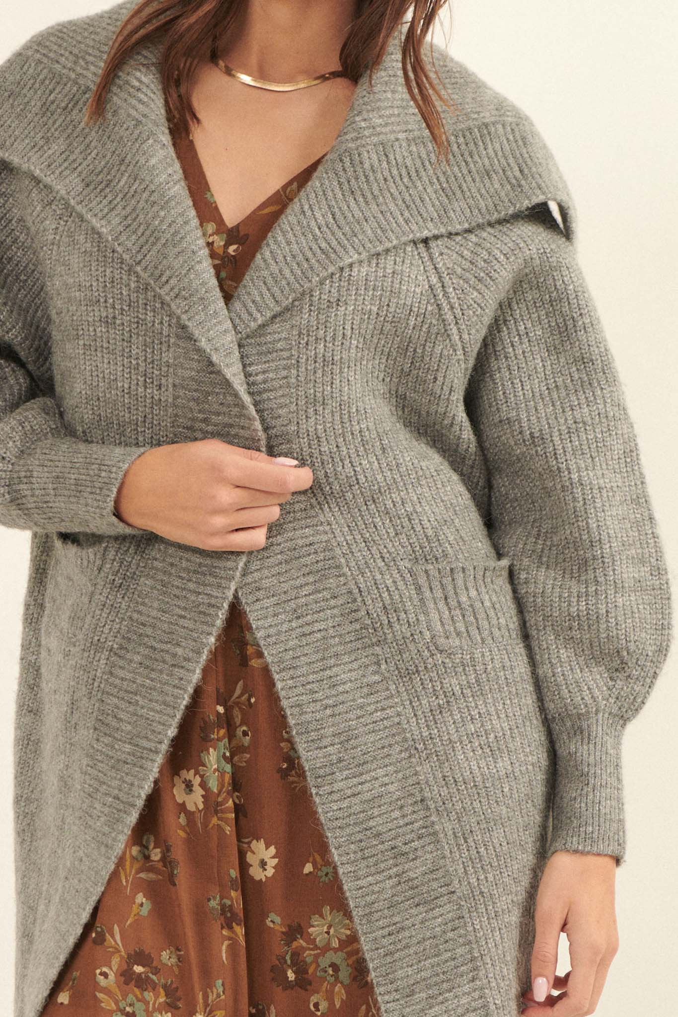 Wuthering Heights Oversized Foldover Cardigan - ShopPromesa