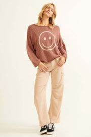 Happy Hour Smiley Face Graphic Sweater - ShopPromesa