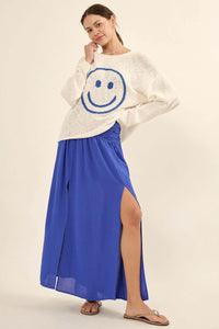 Smile a While Smiley Face Graphic Sweater - ShopPromesa