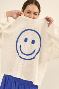 Smile a While Smiley Face Graphic Sweater - ShopPromesa