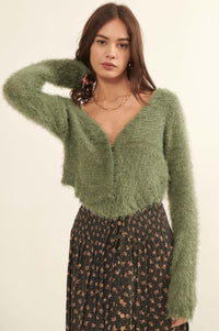 Cuddle Closer Solid Furry Knit Cardigan - ShopPromesa