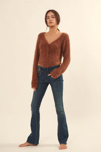 Cuddle Closer Solid Furry Knit Cardigan - ShopPromesa