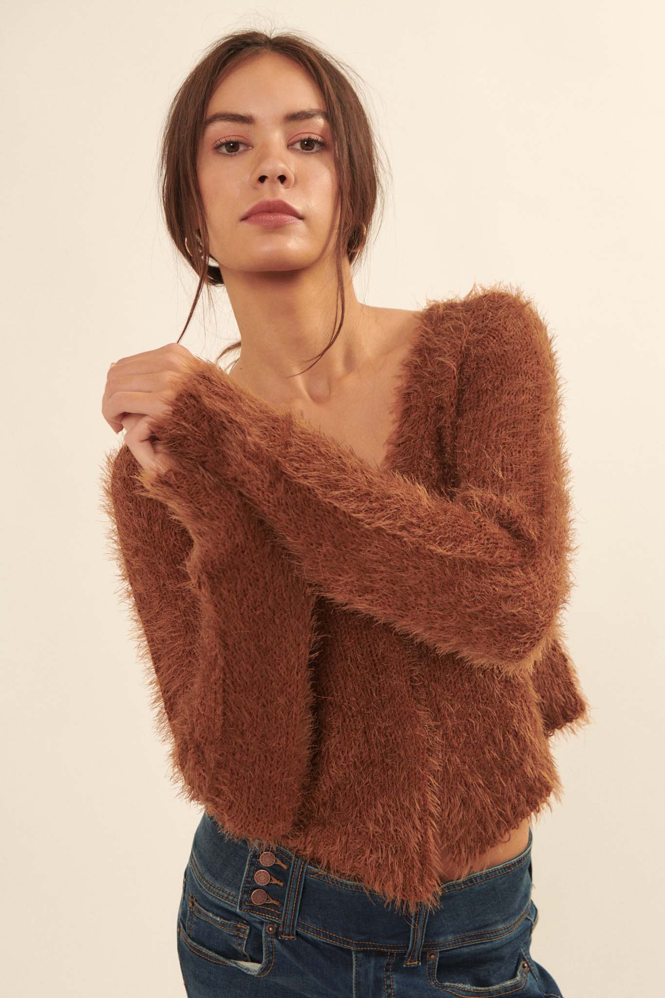 Cuddle Closer Solid Furry Knit Cardigan - ShopPromesa