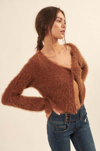 Cuddle Closer Solid Furry Knit Cardigan - ShopPromesa