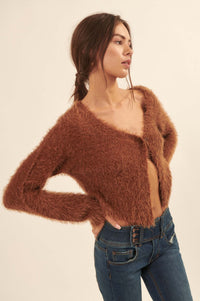 Cuddle Closer Solid Furry Knit Cardigan - ShopPromesa