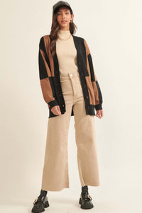 Modern Icon Colorblock Button-Front Cardigan - ShopPromesa