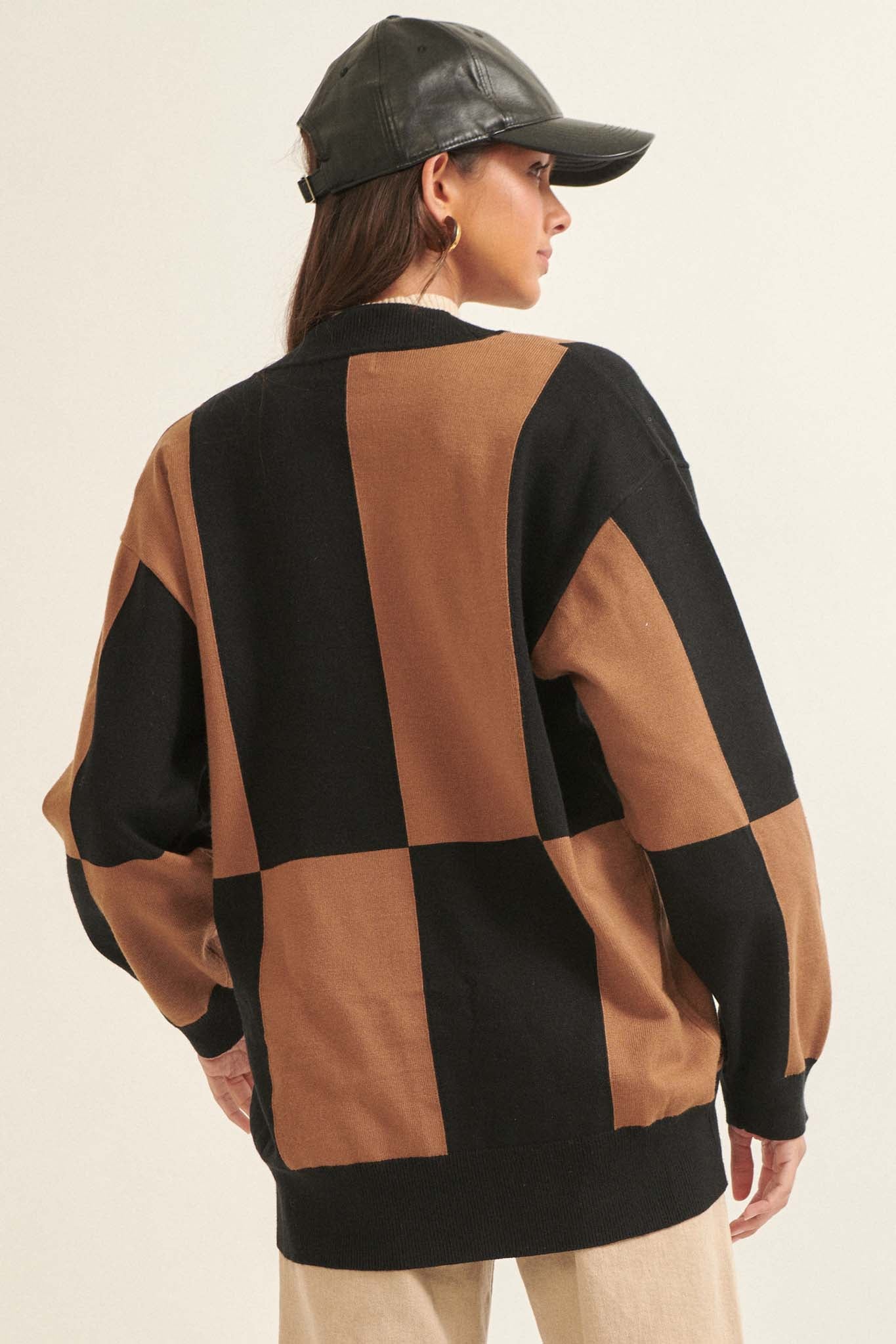 Modern Icon Colorblock Button-Front Cardigan - ShopPromesa