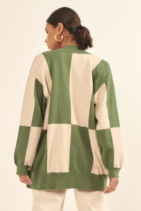 Modern Icon Colorblock Button-Front Cardigan - ShopPromesa