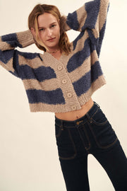 Between the Lines Striped Cropped Cardigan - ShopPromesa