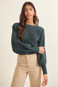 Fine Lines Cropped Rib-Knit Boatneck Sweater - ShopPromesa