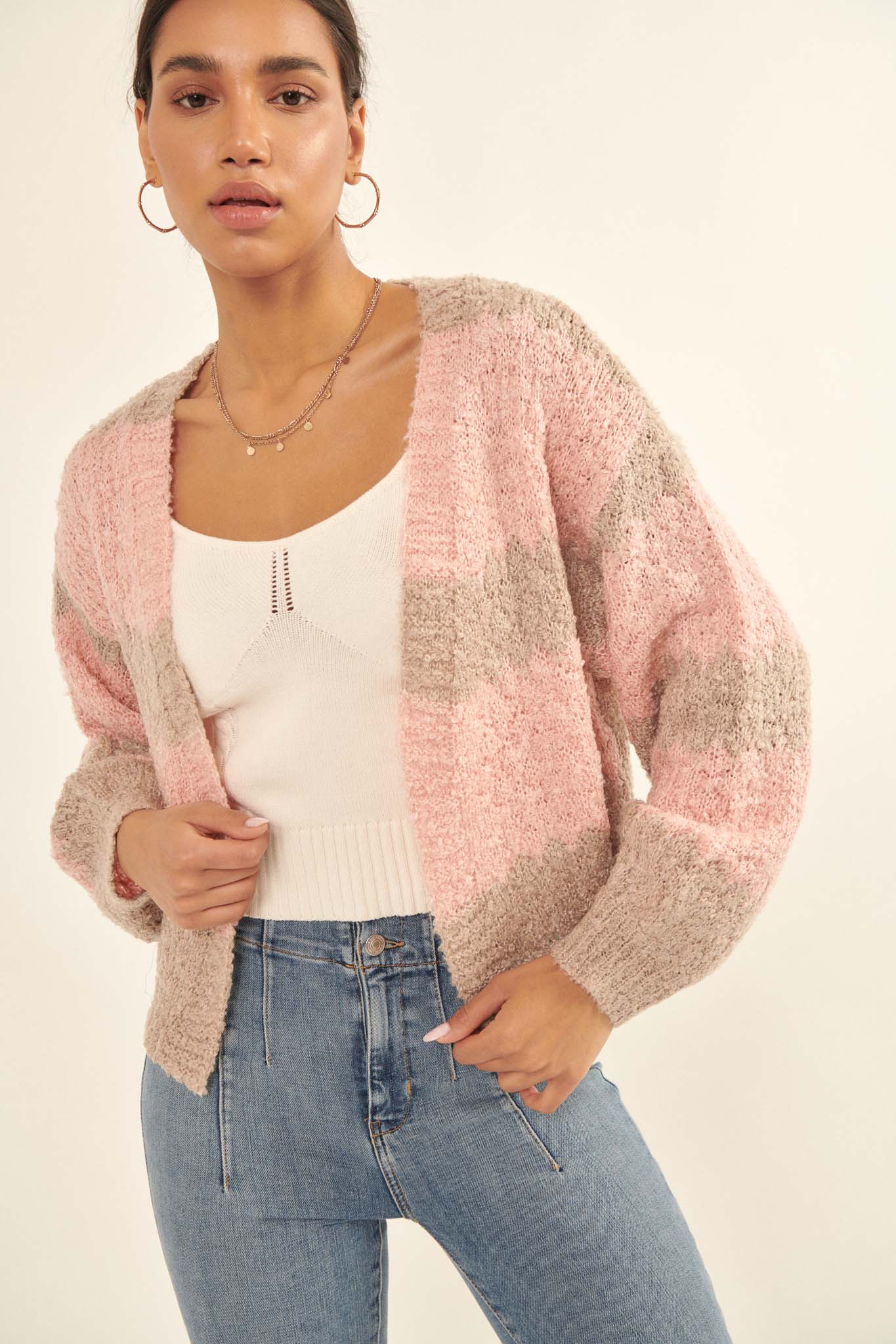 Pause and Reset Striped Popcorn Knit Cardigan - ShopPromesa