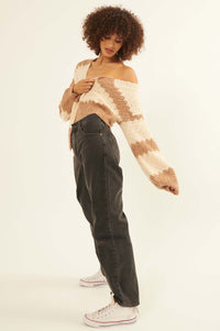 Pause and Reset Striped Popcorn Knit Cardigan - ShopPromesa