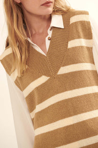 Smart Move Oversized Striped Sweater Vest - ShopPromesa