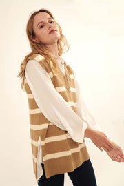 Smart Move Oversized Striped Sweater Vest - ShopPromesa