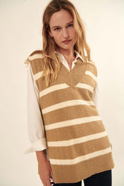 Smart Move Oversized Striped Sweater Vest - ShopPromesa